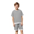 thumbnail image 4 of Bigetiay Boys Summer Clothes Classic Active Breathable Short Sleeve T-Shirt with Short Outfits Boys Clothes 4-5 Years, 4 of 5