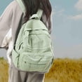thumbnail image 4 of Mochila GAMLFL de lona verde salvia para mujer, 19 L, estilo retro, 4 of 8