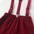thumbnail image 6 of hotojiny Toddler Boys 3 Piece Plaid Outfit Long Sleeve Button down Shirt Adjustable Suspender Pants with Bow Tie Set Kids Christmas(Red,12-24 Months), 6 of 7