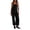 Black, variant on Sunnin Solid Color Loose Fit Lounge Jumpsuit Casual Everyday Wear