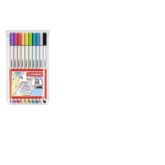 Stabilo Pen 68 Brush, 10 Piezas, Ideal Para Lettering Stabilo 56810-11