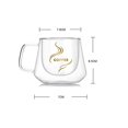thumbnail image 2 of Taza De Para , Vidrios De Doble Pared Con Asa, Lavaplatos Y fuerte de caja Para Microondas, Resistente Al Calor / Frío Borrar-Con Etiquetas Soledad Taza de café, 2 of 8
