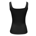 thumbnail image 2 of Povozer Women's Square Neck Tank Top Sleeveless Double Lined Basic Tops(Black,L), 2 of 6