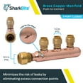 thumbnail image 2 of SharkBite 3/4 In. x 1/2 In. Push-to-Connect 3-Port Closed PEX Manifold 25553LF, 2 of 5