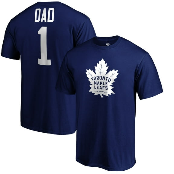 Men's Blue Toronto Maple Leafs #1 Dad T-Shirt