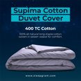 thumbnail image 2 of Sleepgram Supima 400 Thread Count Cotton Duvet Cover, King, Grey Stone, 2 of 6
