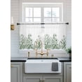thumbnail image 2 of Wildflower Leaf Tier Curtains 24 Inch Length,Sheer Curtains for Bedroom Living Room Window Green Floral Botanical White Watercolor Small Half Window Kitchen Curtains & Drapes 27.5"x24" 2 Panels, 2 of 6
