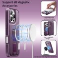 thumbnail image 4 of Allytechgroup for iPhone 16 Plus Case, 2-in-1 Wallet Phone Cover with Detachable PU Leather Card Holder, Magnetic MagSafe-Compatible RFID Blocking Protective Case & Wristband, Purple, 4 of 14