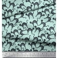 thumbnail image 3 of Soimoi Green Cotton Duck Fabric Cat Animal Print Fabric by Yard 42 Inch Wide, 3 of 3