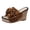 Brown, variant on Rokmnt Womens Bow Wedges Dress Sandals 2026 Fashion Leopard Bride Wedding Bowknot Platform Chunky Heeled Slip on Pumps Casual High Heels Summer Shoes Black Size 9.5
