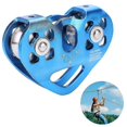 thumbnail image 1 of Polea Tandem Speed Dual Trolley Rescue Climbing Polea doble con rodamiento de bolas Rock / Single Polea Aluminio Fijo Eye Climbing Polea - Azul Kuyhfg Sin marca, 1 of 1