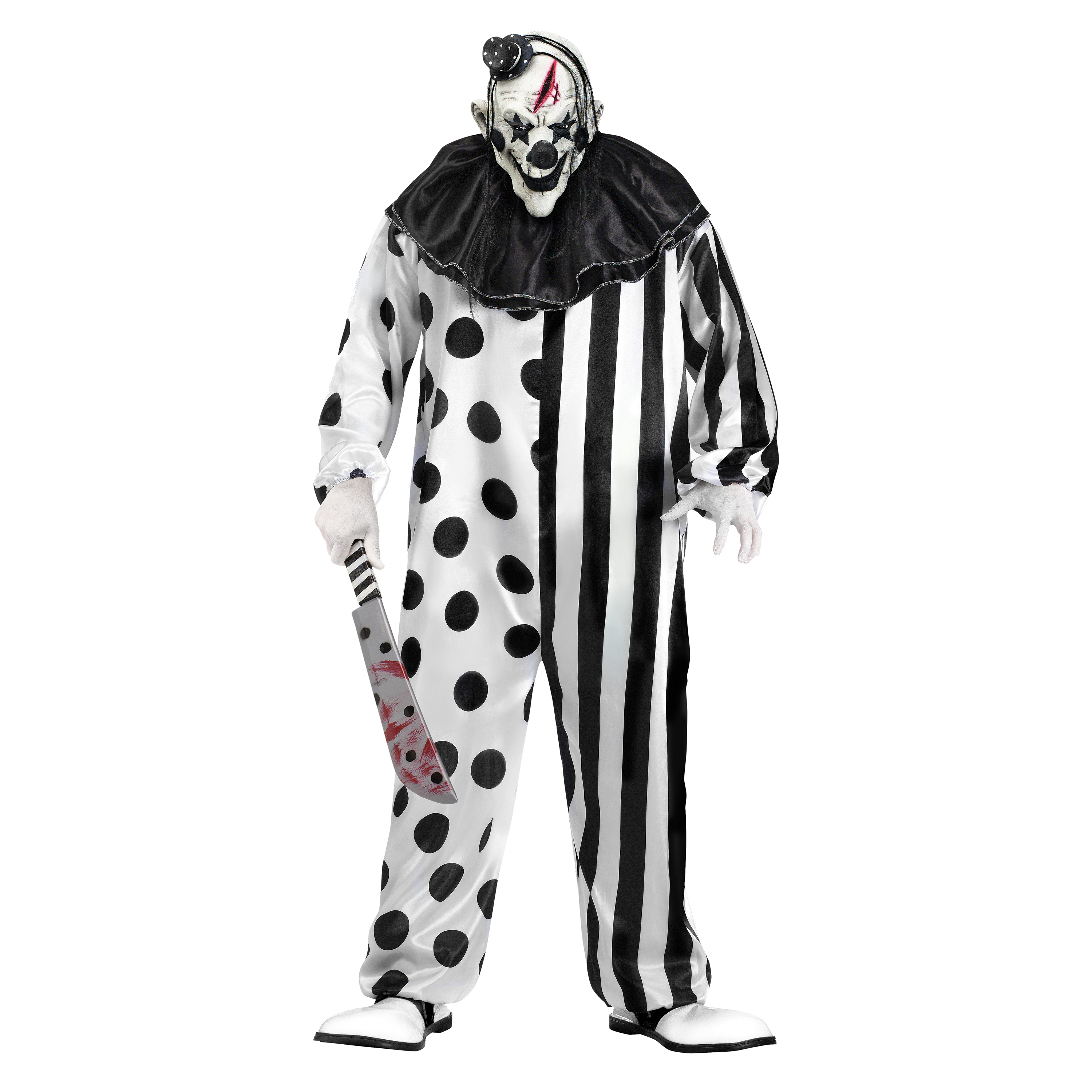 Fun World Inc. Killer Clown Halloween Scary Costume Male, Adult 18-64, Multi-Color