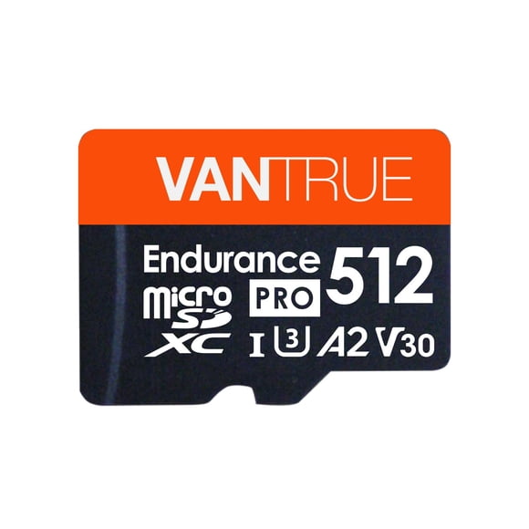 Vantrue 512GB microSDXC UHS-I U3 4K UHD Video High Speed Transfer Monitoring SD Card with Adapter for Dash Cams, Body Cams, Action Camera, Surveillan