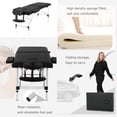 thumbnail image 4 of BestMassage 73 Inch 2 Fold Massage Bed Spa Bed Aluminium Height Adjustable,Black, 4 of 7