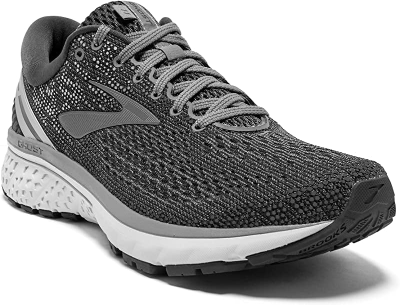 Men's Brooks Ghost 11 Running Athletic Training Shoes Ebony Grey Silver 
