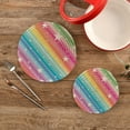 thumbnail image 3 of Coolnut Rainbow and Stars Trivets Pot Holders Set of 2 Potholders for Kitchens Pure Cotton Thread Weave Trivets,Hot Pads for Kitchens,Coasters,Placemats,Spoon Rest for Cooking Home Decor, 3 of 7