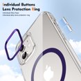 thumbnail image 5 of Magnetic for iPhone 12 Pro / 12 6.1" Clear Case Compatible with Magsafe Military-Grade Protection Shockproof Phone Bumper,Anti-Scratch Drop Proof Anti-Fingerprint Clear Hard Back Cover Back,Purple, 5 of 9