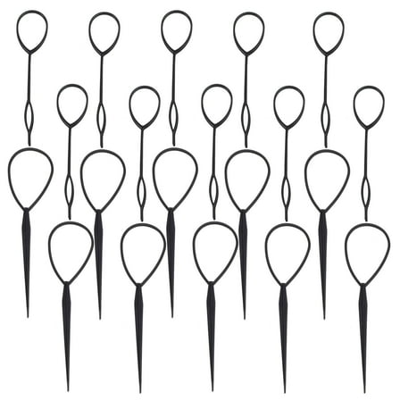 Baluue 20 Set Hair Extension Ventilating Needle Braiding Tools Black Plastic for Home Use