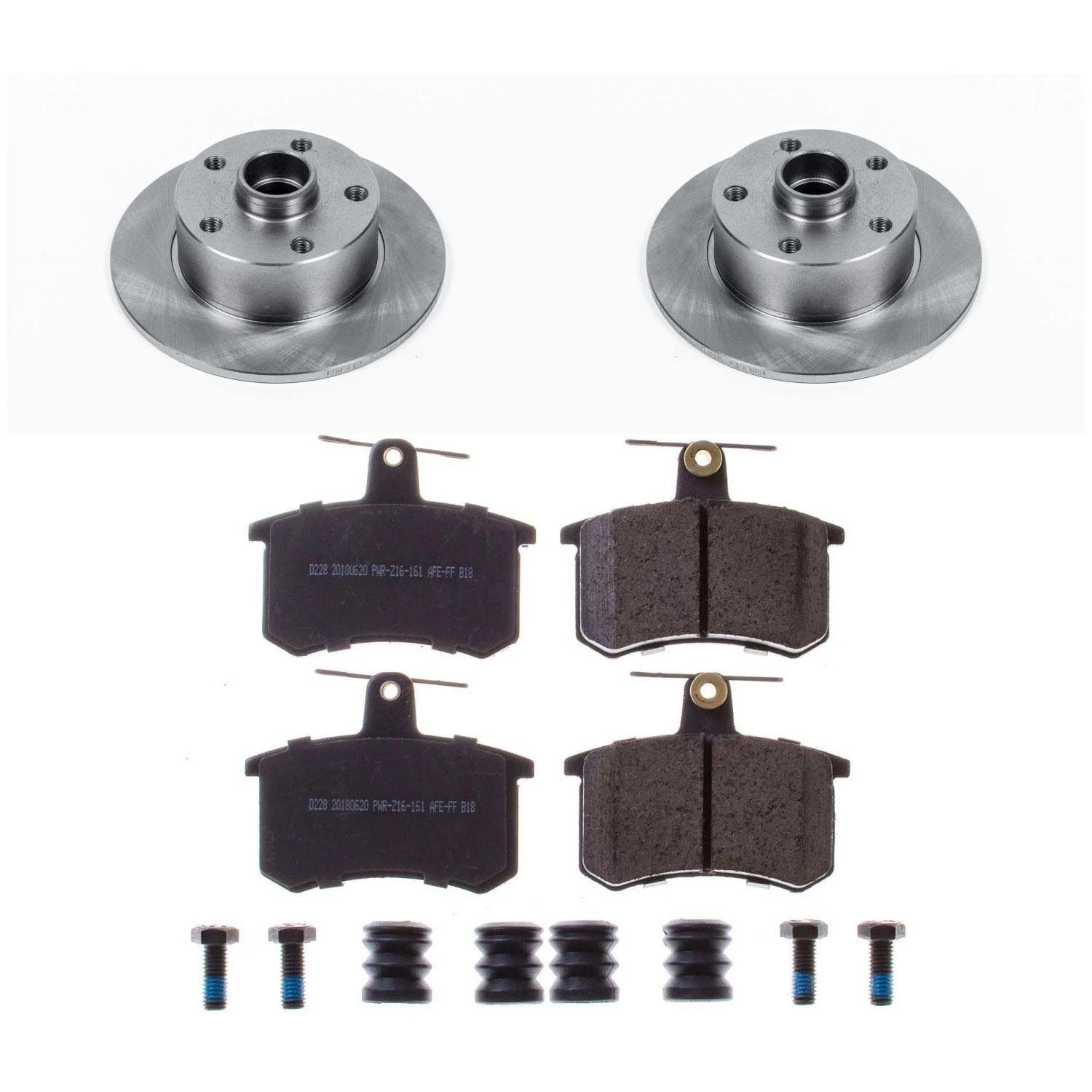 Power Stop Rear Stock Replacement Brake Pad and Rotor Kit KOE588