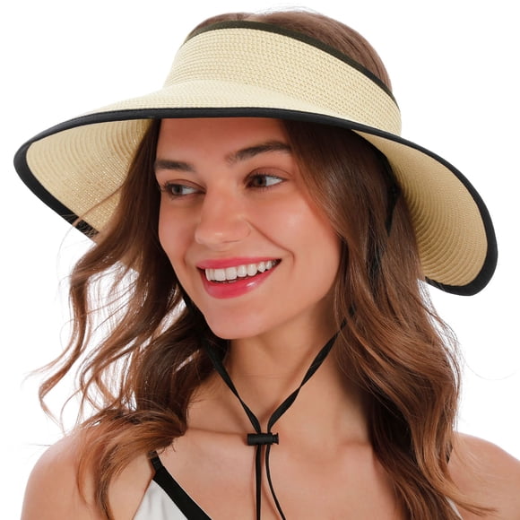 Sombrero de Sol Simplicidad para Mujer Protección UV Mezcla Beige