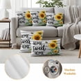 thumbnail image 6 of Home Sweet Home Sunflower Pillow Covers 2 Pack Fatmhou Rustic Grey Wood Board Pillowcase Waterproof Outdoor Throw Pillow Cover for Patio Garden Square Cushion 24”x24”, 6 of 9