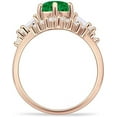 thumbnail image 6 of Two Piece Round Vintage Style Ring Green Emerald Cubic Zirconia Rose Tone 925 Sterling Silver, Size 5, 6 of 7