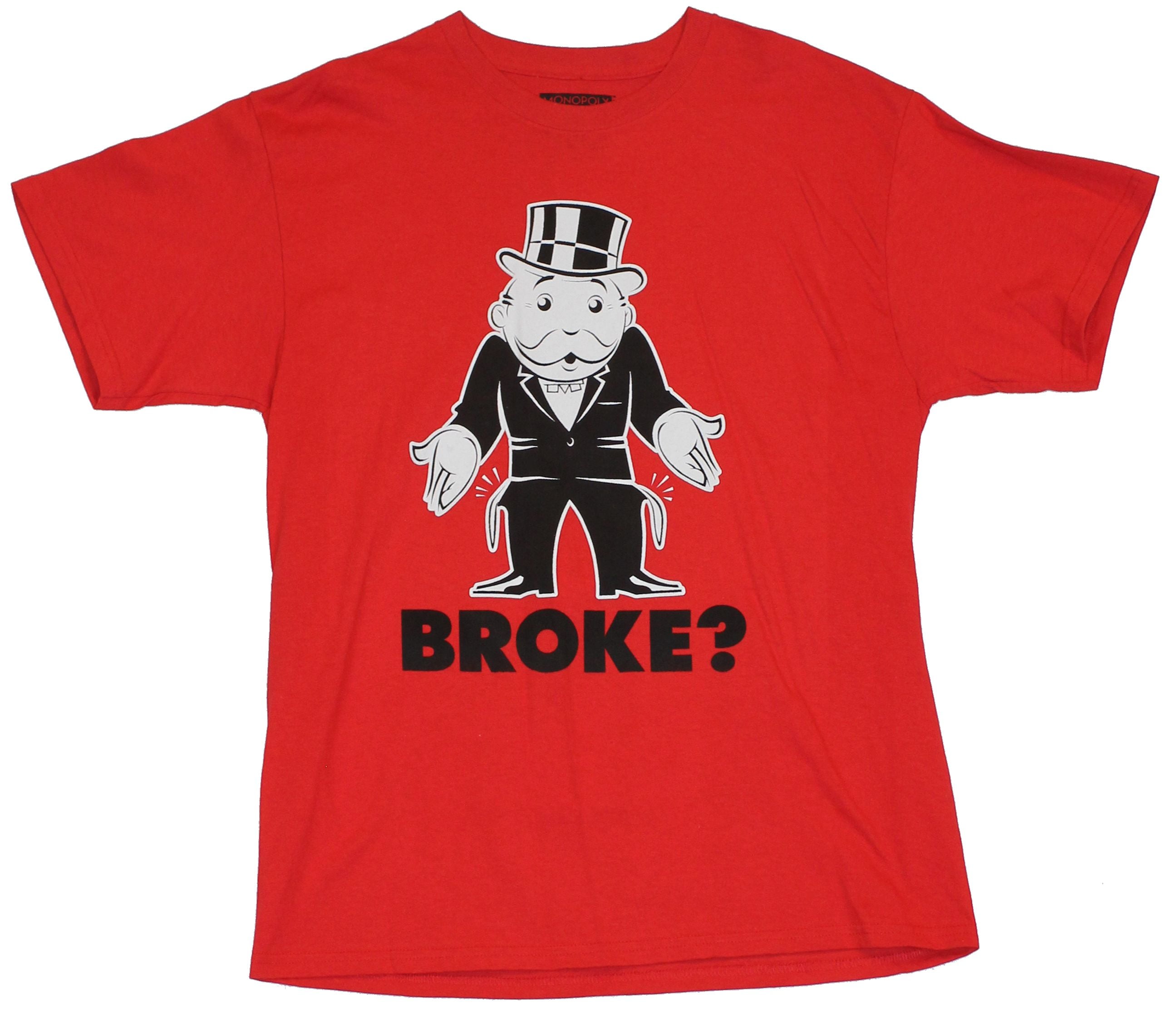 Monopoly Mens TShirt Broke? Empty Pocketed Pennybags Image