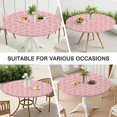 thumbnail image 7 of Pink Cow Heart Pattern Round Fitted Tablecloth with Elastic Edge,Dining Table Cover Waterproof,Outdoor Round Tablecloth for Camping,Dining,Indoor and Outdoor, 7 of 7