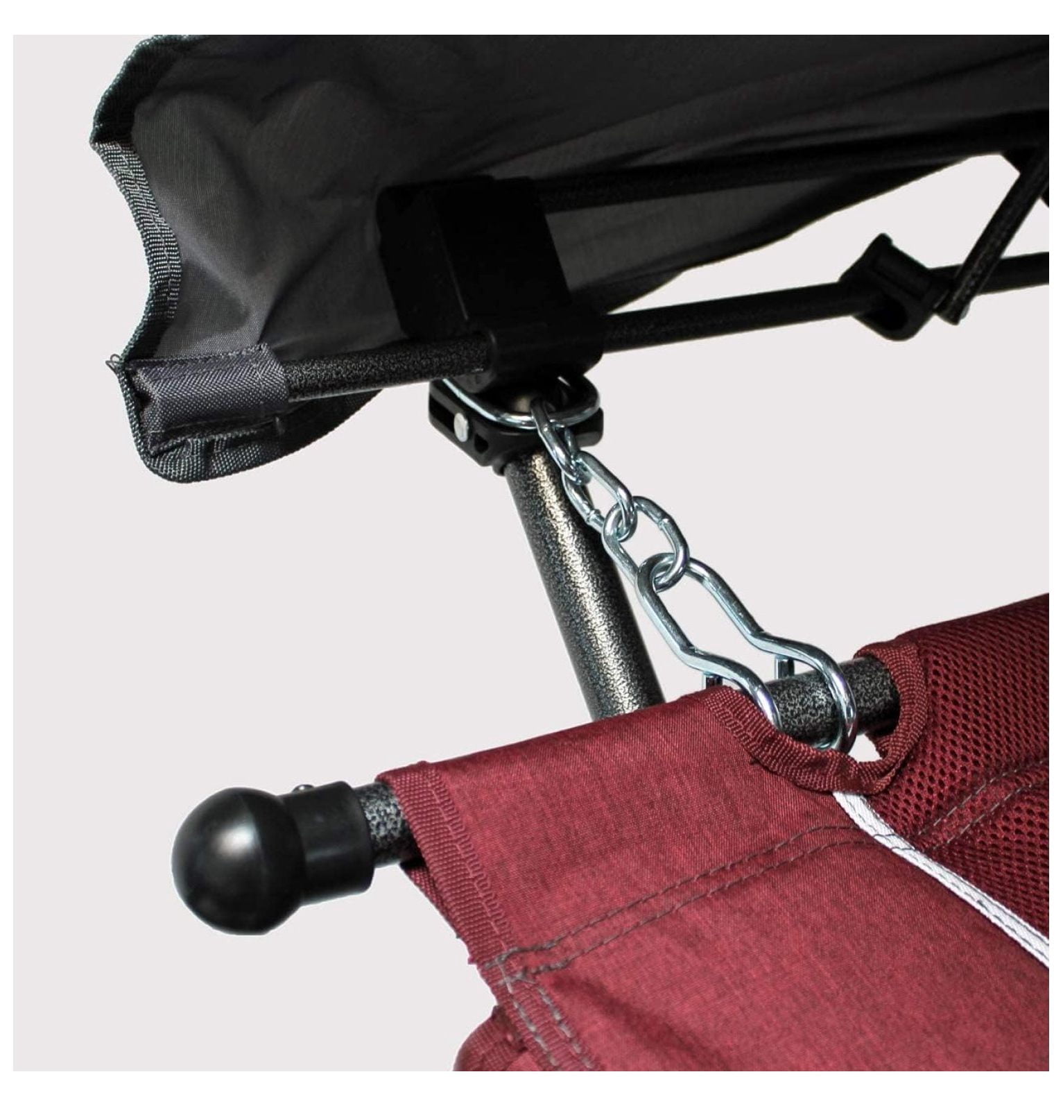 Portable Folding Metal Framed Hammock with Retractable Canopy and Side Pockets, Red