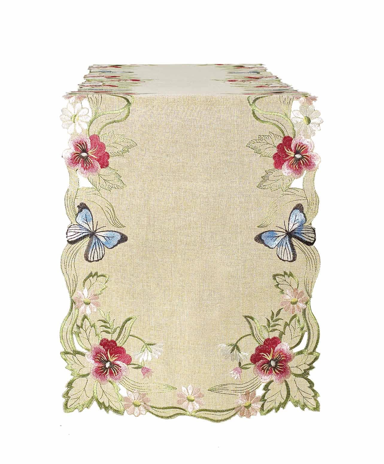 Table Runner for Dining Table, Gold Lace Table Linen, 14x108 inches - The Maliana Collection - Home Decor