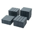 thumbnail image 6 of Miniyam 44 Pcs Interlocking Deck Tiles, 12" x 12", Polypropylene, for Outdoor Balcony Garden Gray, 6 of 8