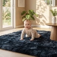 thumbnail image 4 of YEERSWAG Shag Area Rug, 5 x 8 ft Ultra Soft Fluffy Area Rug for Living Room Bedroom Indoor Carpet, Dark Blue, 4 of 9