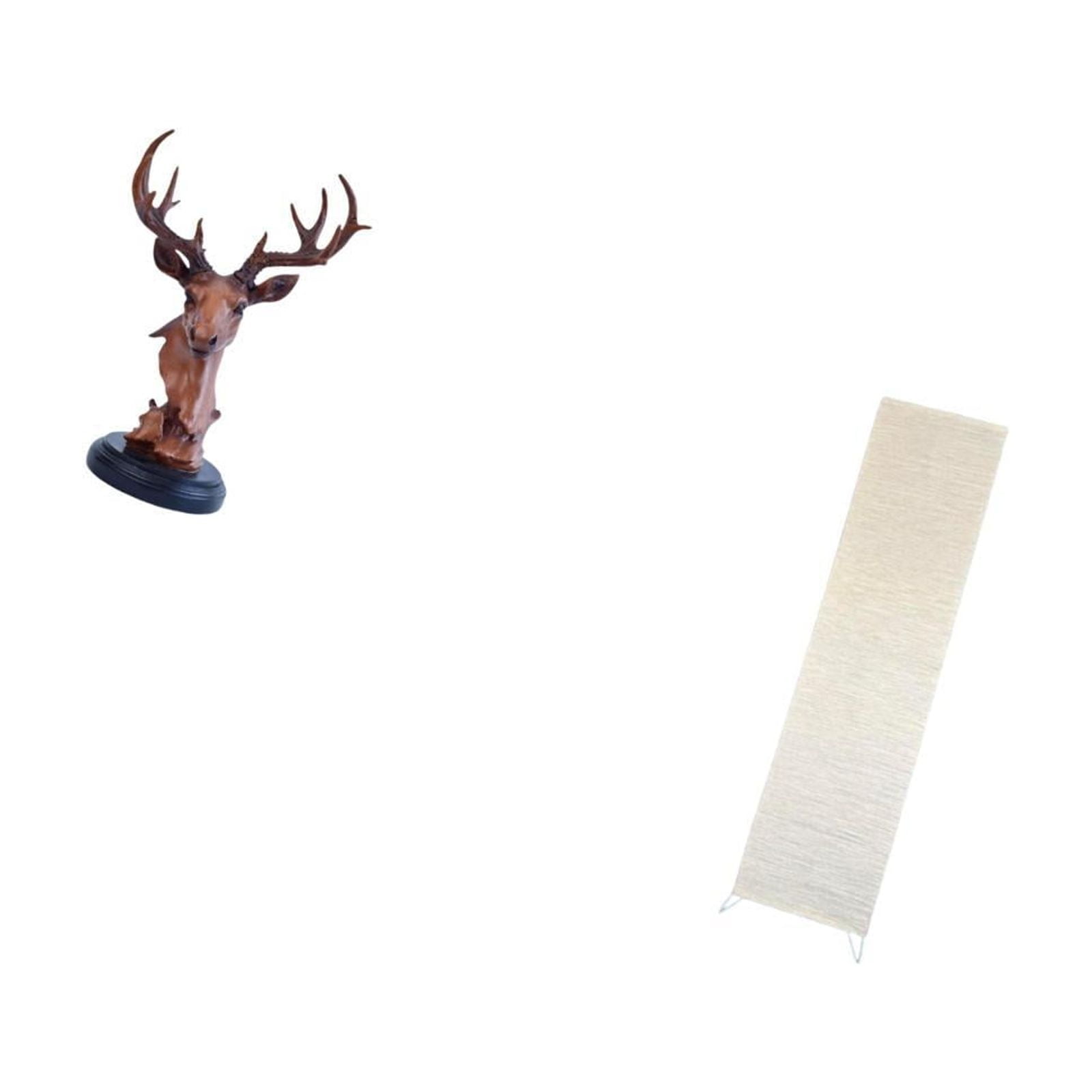 Deer Head Figurine Animal Statue Floor Lamp Shade Resin Paper Material for Living Room Study Office Decor