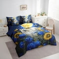 thumbnail image 3 of Castle Fairy Wildlife White Owl Twin Bedding Sets 7-Piece for Female Men Women,Chic Floral Sunflower Rose Bedding Comforter Set Microfiber,Blue Yellow Breathable Sheet Sets,Lightweight Room Decor, 3 of 8