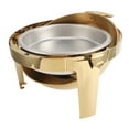 thumbnail image 1 of Ensemble de Plats Anti-Frottement Dorés pour Buffet en Acier Inoxydable 6 L, Chauffe-Alcool Rond, Réchaud de Traiteur pour Événement et Fête, 1 of 8