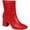 Red, variant on COLLECTION Womens Gray Crocodile Padded Trevi Square Toe Block Heel Zip-Up Booties 8 M