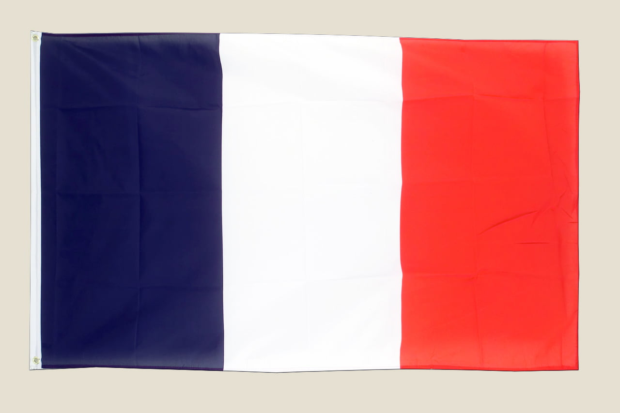 Large 5 x 3 FT France Flag 100% Polyester With Eyelets National Country 