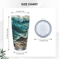 thumbnail image 4 of KLL Blue Ocean Waves Print 40oz Stainless Steel Insulated Car Cup with Spillproof Lid - Keep Your Drink Hot or Cold on the Go-Straw Three-piece Set, 4 of 8