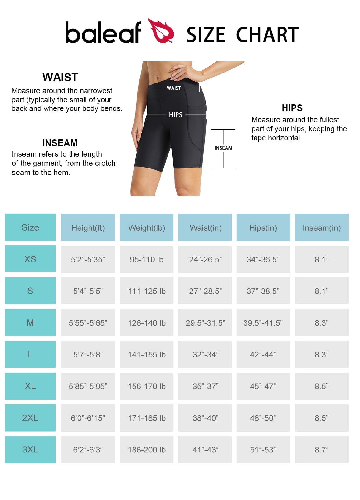 Baleaf Women's 8 High Waisted Swim Shorts Bottoms Tummy Control Rash Guard Shorts with Pockets Long Swimsuits UPF 50+ Black XL