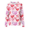 thumbnail image 7 of Dwralegc Valentine Clothes for Women Long Sleeve Tunic Crew Neck Plus Size Top Spring Cute T Shirts Heart Graphic Oversized Blouses Red 2XL, 7 of 7
