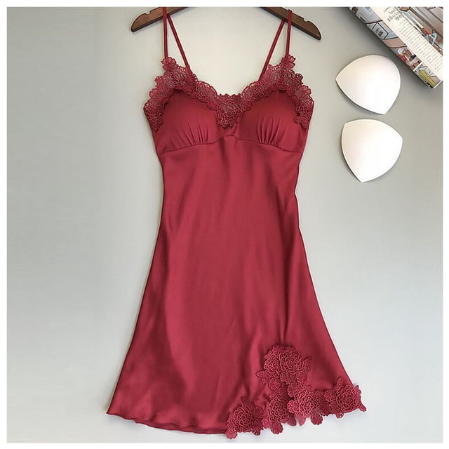 LSLJS Ensemble de Nuisette pour Femmes en Dentelle Mode à Bretelles, Gilet Ajouré Transparent, Robe de Pyjama pour Femmes