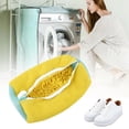 thumbnail image 2 of Cotton Shoe Wash Bag Cylinder Shoe Bag Capacity Shoe Washing Bag Anti-deform Reusable Cylinder for Safe Shoes Laundry (Yellow), 2 of 7