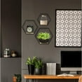 thumbnail image 4 of Yirtree Geometric Hexagon Shaped Mounted Floating, Home Decor, Metal Wire and Rustic Wood Wall Storage Shelves for Bedroom, Living Room, Bathroom, Kitchen and Office, 4 of 8
