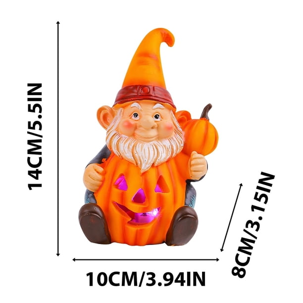 Halloween Jardín Gnomos Wansheng Calabaza Anciano Hada Decoración Luminosa Jardín Enano Decoración Resina Decoración