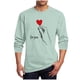 thumbnail image 2 of Ceisia Men's Romantic Red Heart "For You" T-Shirt | Relaxed Long-Sleeve Crewneck Spring Casual Top Gift, 2 of 5