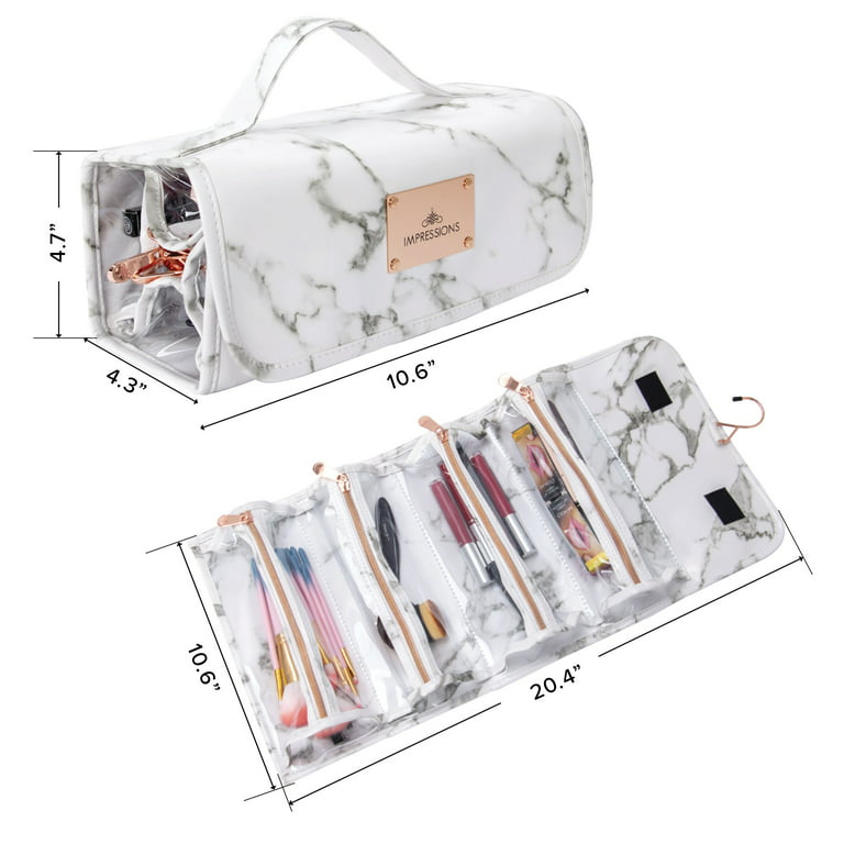 Impressions Vanity Capri Hanging Cosmetic Bag, Travel Makeup Organizer  (White) 