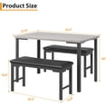 thumbnail image 1 of 3 - piece dining mesa set para 4 con 2 forrado benches: space - saving dining room set para breakfast nook y small spaces in gris, 1 of 8
