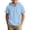 Blue, variant on Boys Linen Blend Hooded Short Sleeve Henley Shirt Casual Lightweight Summer Beach Top For Boys 5-14 Years Old