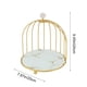 thumbnail image 3 of Soporte de pastelería en forma de jaula de pájaro de hierro forjado con acabado dorado, bandeja para pasteles y rack para bocadillos, organizador multiusos para cocina, tocador o fiestas de té., 3 of 6