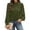 Army Green, variant on WTOBBY Women's Fashionable Elegant Top with Chest Pleated Detail and Stand Collar, Long Sleeve Solid Color Design, Perfect for Stylish Outfits and Formal Casual Wear,Army Green L